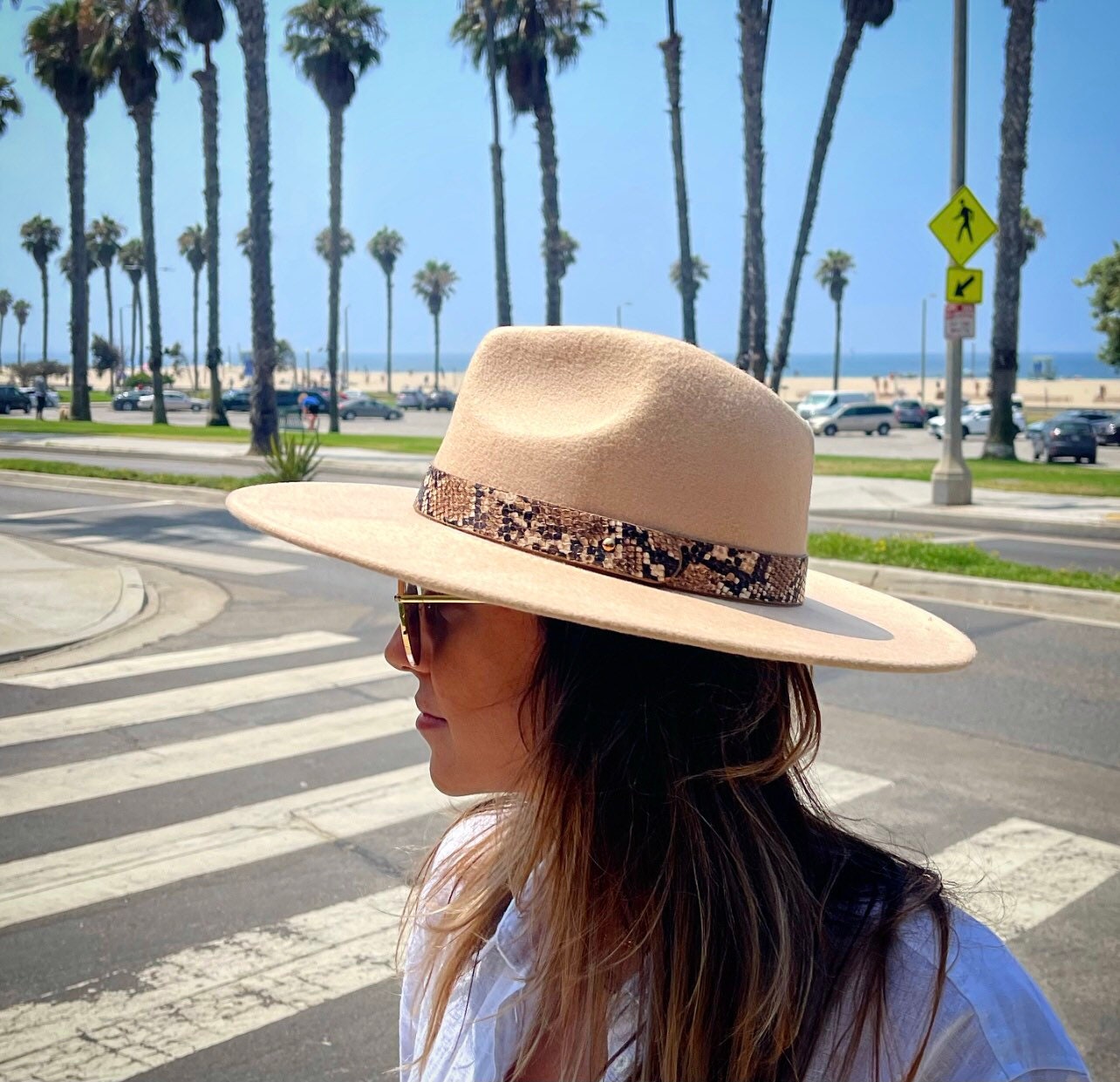 Wide Brim Fedora Hat Women Adjustable 