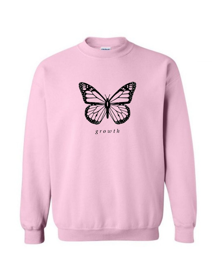 Pink Butterfly Sweatshirt Etsy