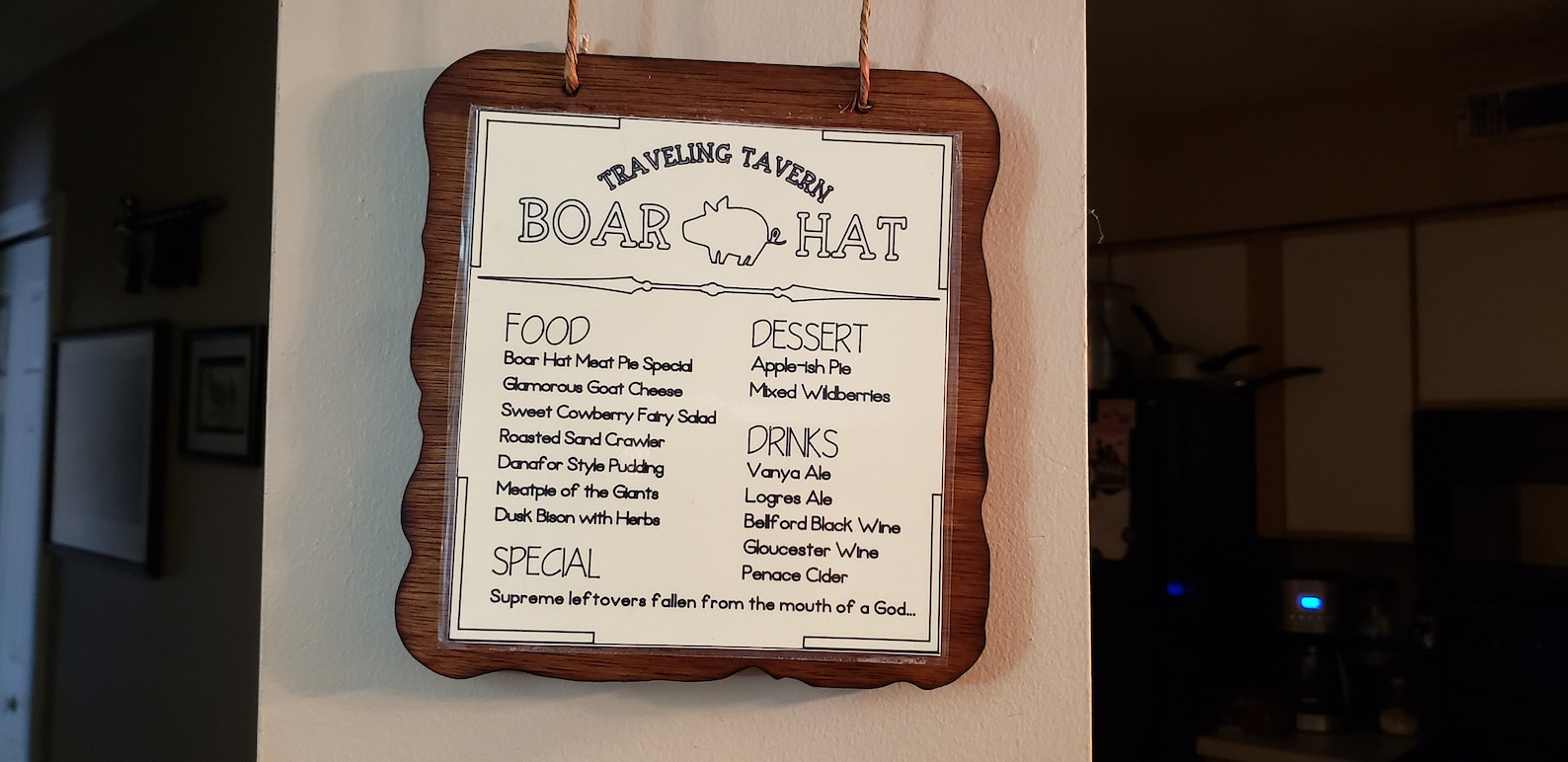 Boar Hat Tavern Menu Pub Menu 7DS Meliodas Hawk 7 Deadly Sins Etsy