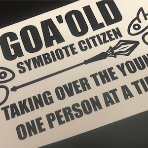 Stargate GOA'OLD sticker symbiote SG1 Stargate Atlantis SGU Sticker Goa'uld Sci-Fi Funny Symbiote Citizen