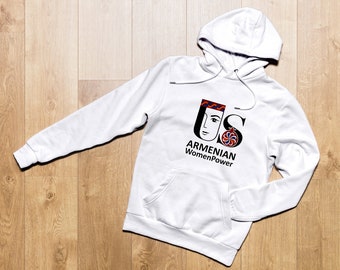 USArmenian Women Power Hoodie, Logo Pullover Hooded Sweatshirt