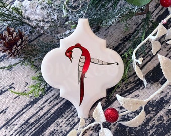Christmas Ornament, Armenian Bird Letter Ornament, Holiday Gift, Armenian Initial Ornament, Trchnatar, Armenian Alphabet. Personalized Gift
