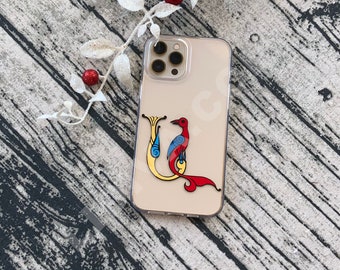 Armenian Bird Letter iPhone Case, Armenian Initial Case, Trchnatar, Armenian Alphabet. Personalized Gift