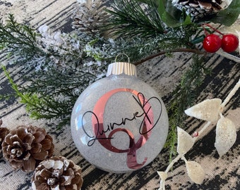 Personalized  Christmas Ornament, initial Ornament, Holiday Gift, Custom Name Ornament