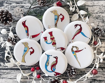Christmas Ornament, Armenian Bird Letter Ornament, Holiday Gift, Armenian Initial Ornament, Trchnatar, Armenian Alphabet. Personalized Gift
