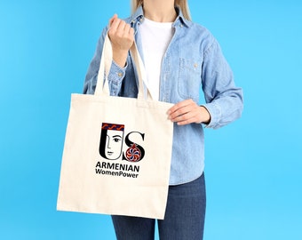 US Armenian Women PowerLogoTot Bag, Cotton Tot Bag