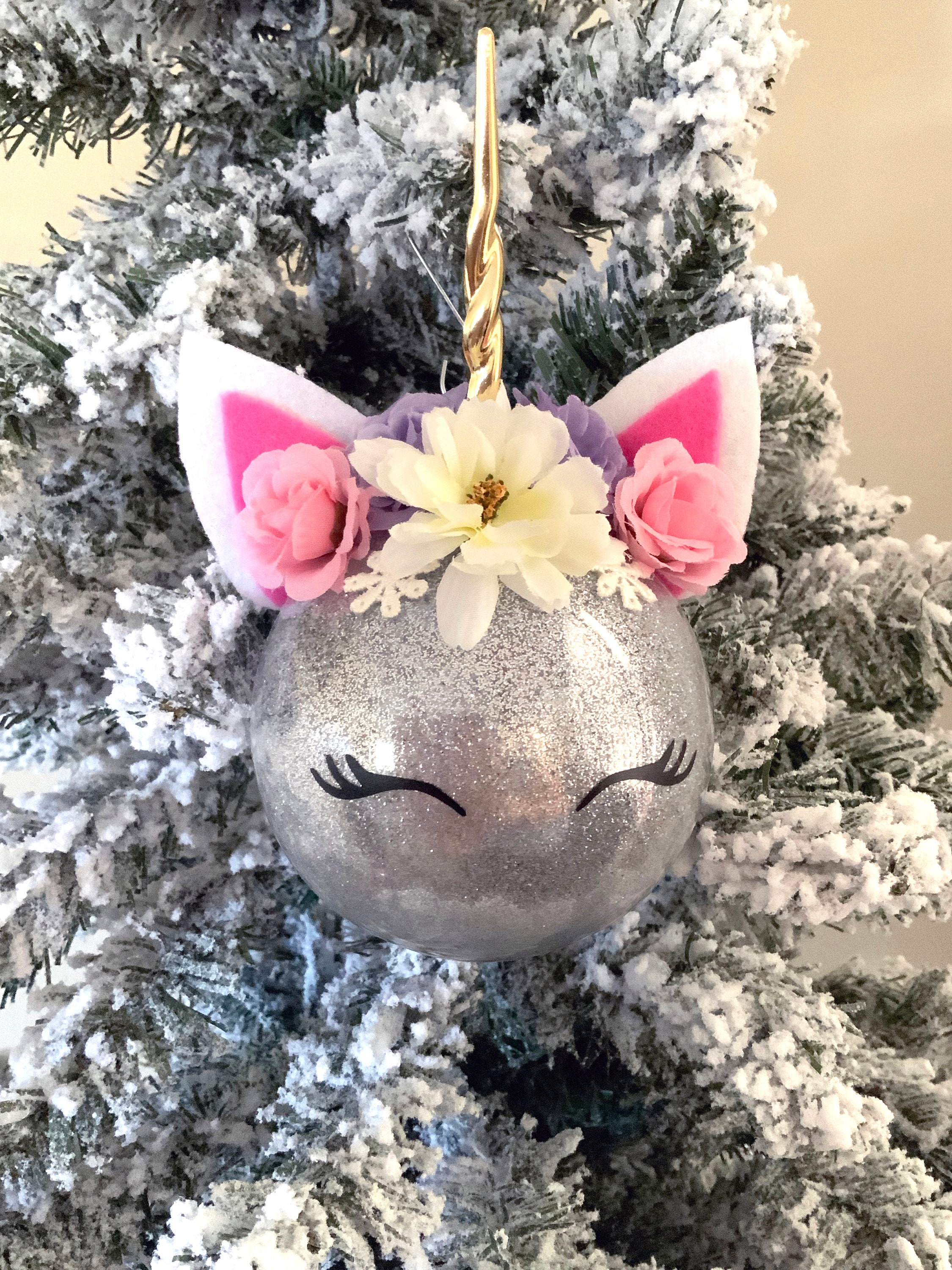 Personalized Unicorn Ornament Christmas Ornament Holiday Etsy UK