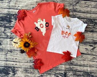 Mommy and Me T-shirts, Halloween Ghost T-shirt, Kids T-shirt,Mommy and me Halloween Outfit
