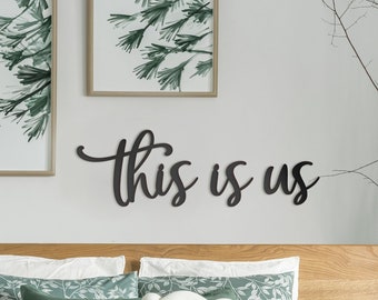 Vivegate This Is Us Wall Decor – This Is Us Signs Home Decor Metal Decorations for Room Large Black Living Room Bedroom