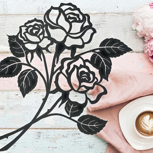 Metal Rose Wall Art Metal Flower Wall Art Etsy