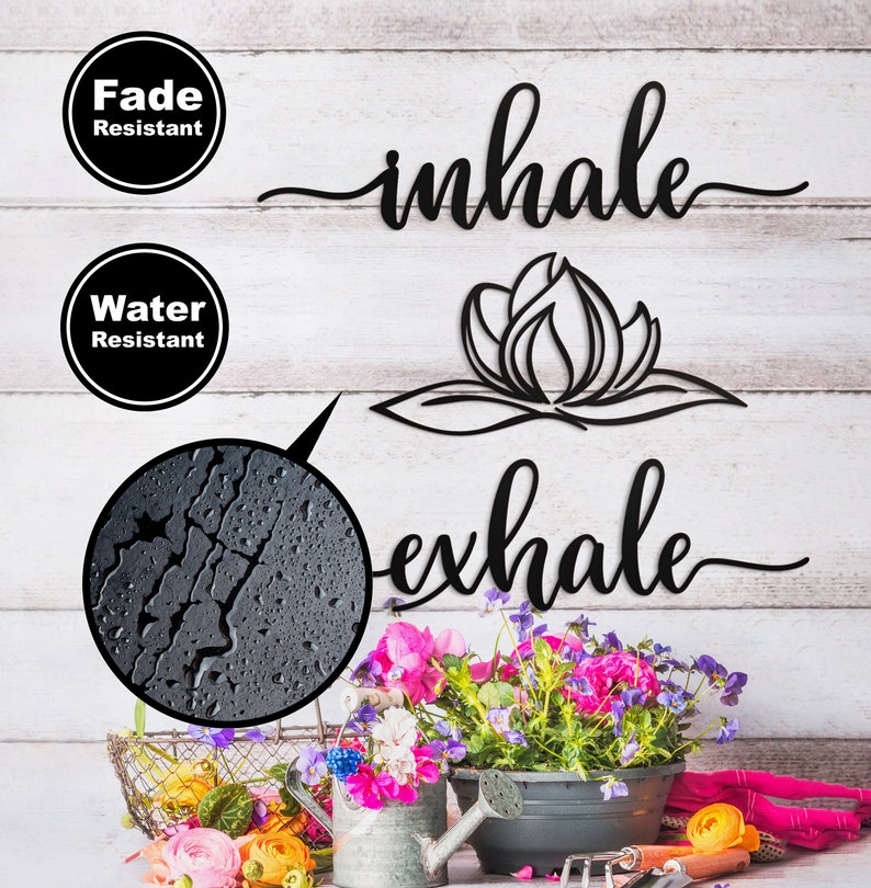 Vivegate Home Inhale Exhale Lotus Flower Metal Wall Decor - Etsy
