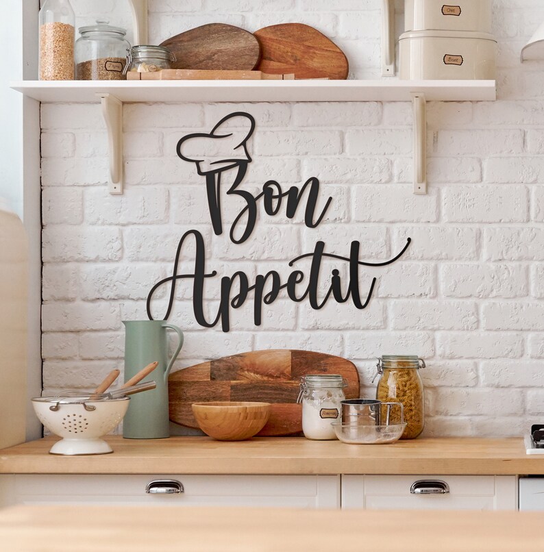 Vivegate Bon Appetit Metal Wall Decor 17x14 Black Etsy