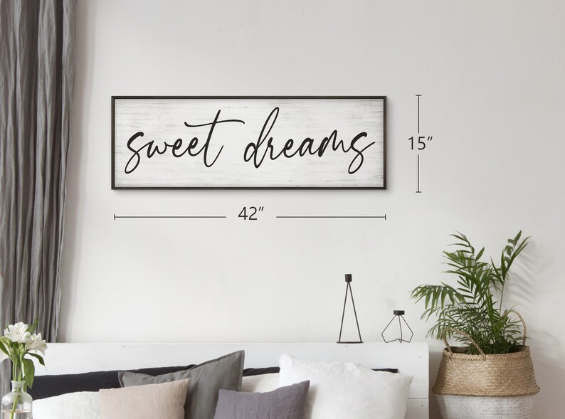 Sweet Dreams Bedroom Sign 45x15 Framed Wall Decor Etsy