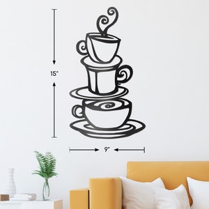 ViveGate Coffee Decorations for Kitchen, 15X9 Coffee Decor for Coffee Bar Metal Art Wall Decor Coffee Signs Kitchen Decor image 4