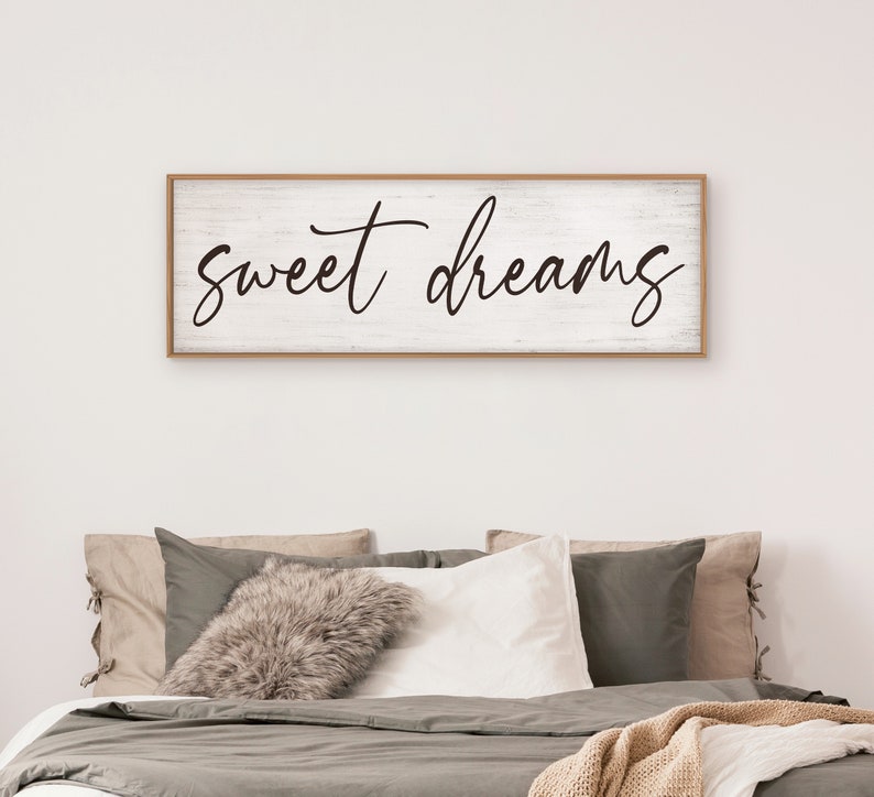 Sweet Dreams Bedroom Sign 45x15 Framed Wall Decor Etsy