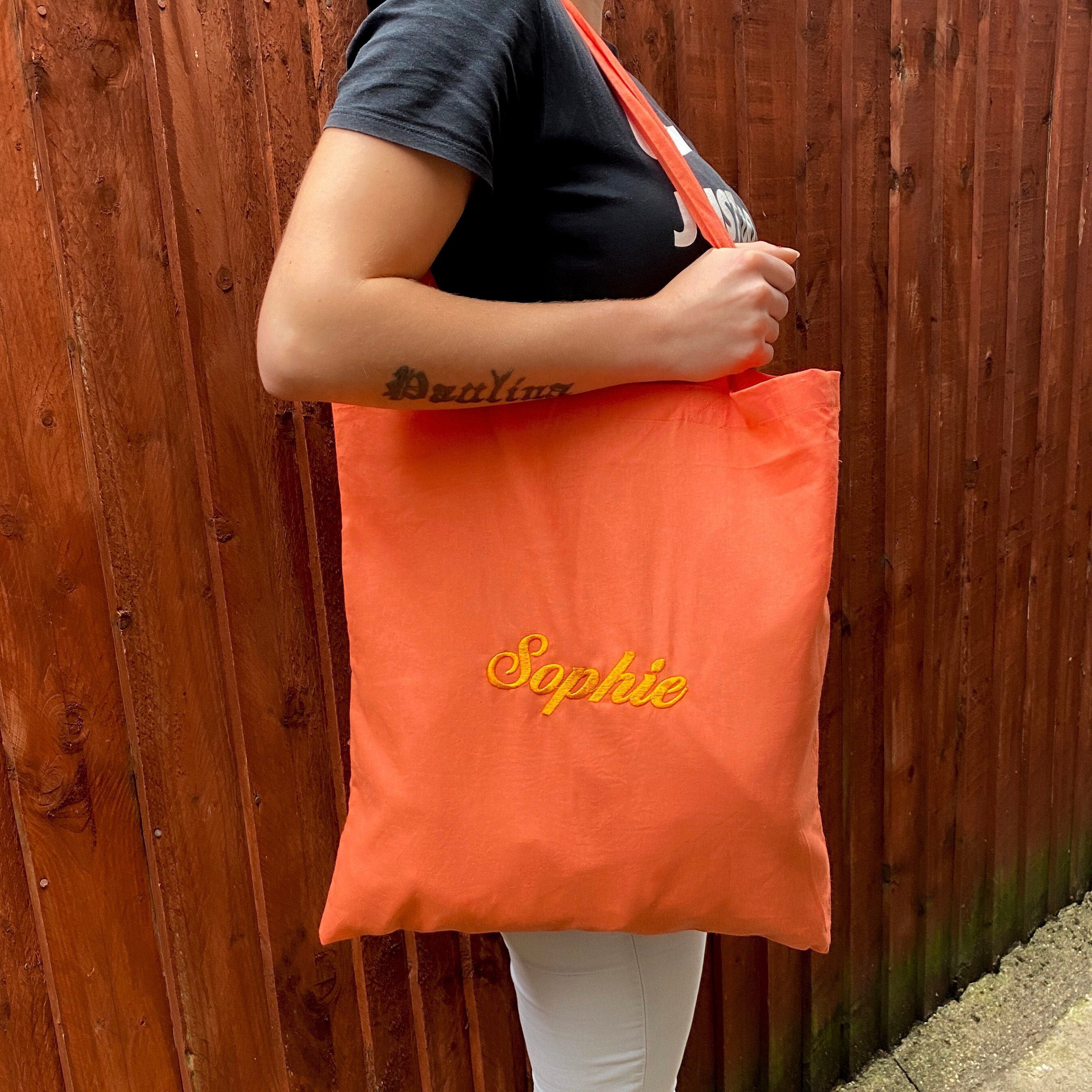 Personalised Embroidered Tote Bag Name Gift Bag Etsy