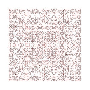 Fall Block Blackwork Pattern