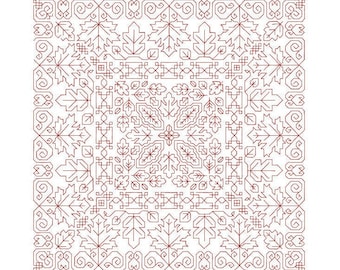 Fall Block Blackwork Pattern