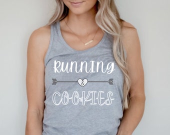 Running & Cookies Running Tank, Running Shirt, Running Gift, Marathon Tank Top, Half Marathon Tank, 5k Tank, Marathon, 10k Mile Run Tank