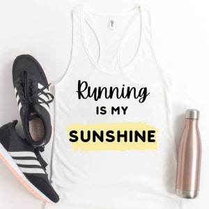 Running Is My Sunshine Tank Top, Running Racerback Tank Top, Runner Shirt,Run Tank Top,10k Marathon Tank Top,5k Tank Top,Half Marathon Shirt