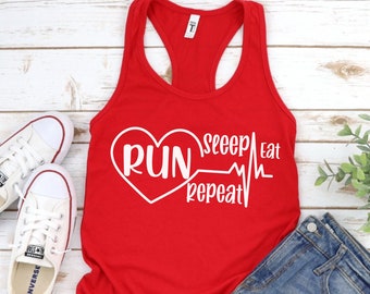 Eat Sleep Run Repeat Tank Top, Running Shirt, Running Tank Top, Running Gift, Marathon Tank Top, Half Marathon Tank, Runner Shirt