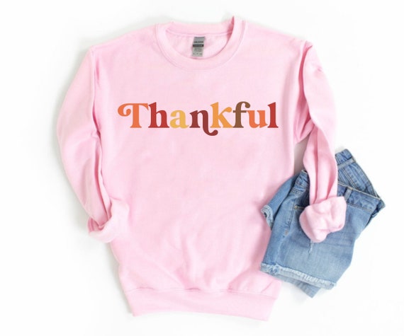 Vitalitylia Thankful Sweatshirt, Thanksgiving Sweatshirt, Thanksgiving Sweater, Fall Shirt, Women's Fall Sweater, Thanksgiving Shirt, Teacher Shirt