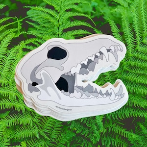 Fox Skull Sticker | Creepy Cute Gothic Vinyl Decal | Nature Aesthetic Laptop Sticker | Matte Journal & Water Bottle Gift | Dark Cottagecore