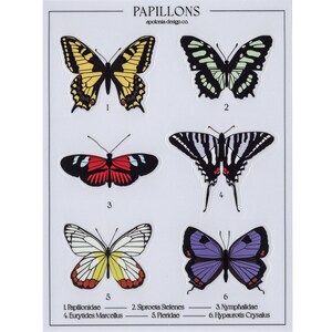 Stickers papillon Stickers insectes mignons pour journalisation Scrapbooking Stickers botaniques en vinyle pour ordinateur portable Stickers bouteille d'eau Cadeau fantaisiste pour maman