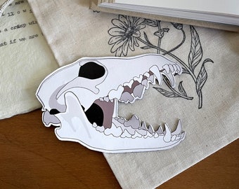 Handcrafted Fox Skull Magnet | Unique Home Decor | Eclectic Refrigerator Magnet | Kitchen Kitsch | Gift for Oddities Lover