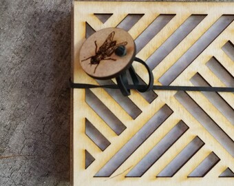 Wood and Acrlyic Geometric Coaster Set