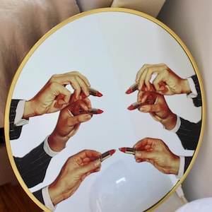 Applying Lipstick Mirror | Artistic Funky Decorative Mirror