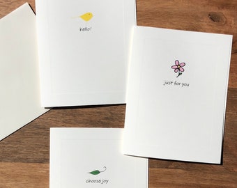 5 Just Because Cards | Blank Cards | Just Because Card Bundle | Simple Cards | Cute Cards | Set of Cards | Cards for Friend