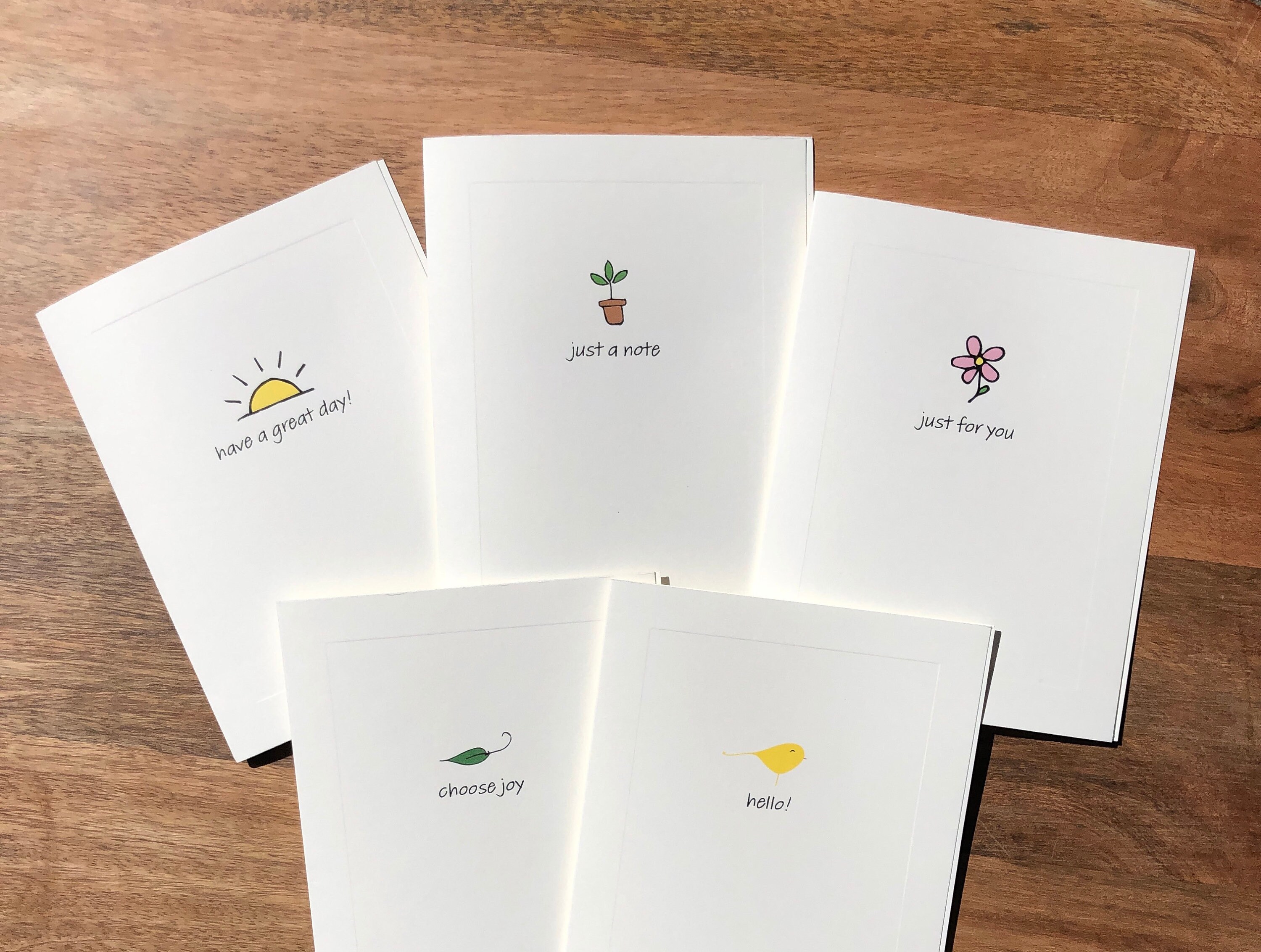 5 Just Because Cards | Blank Cards | Just Because Card Bundle | Simple ...