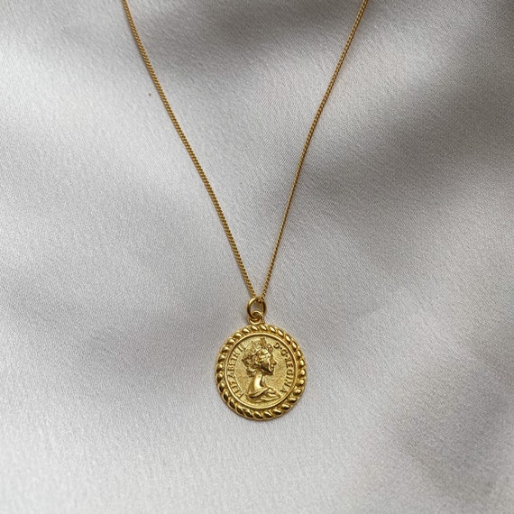 Trendy Queen Elizabeth Coin Necklace Dainty Necklace for Women Minimalist Jewelry Etsy Canada