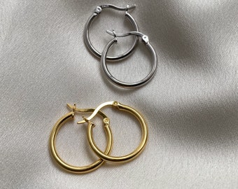 Pendientes de aro Vermeil de oro delicado