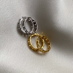 Dainty Hoop Earrings in Gold Vermeil | Earring Huggies | Minimalist Earrings