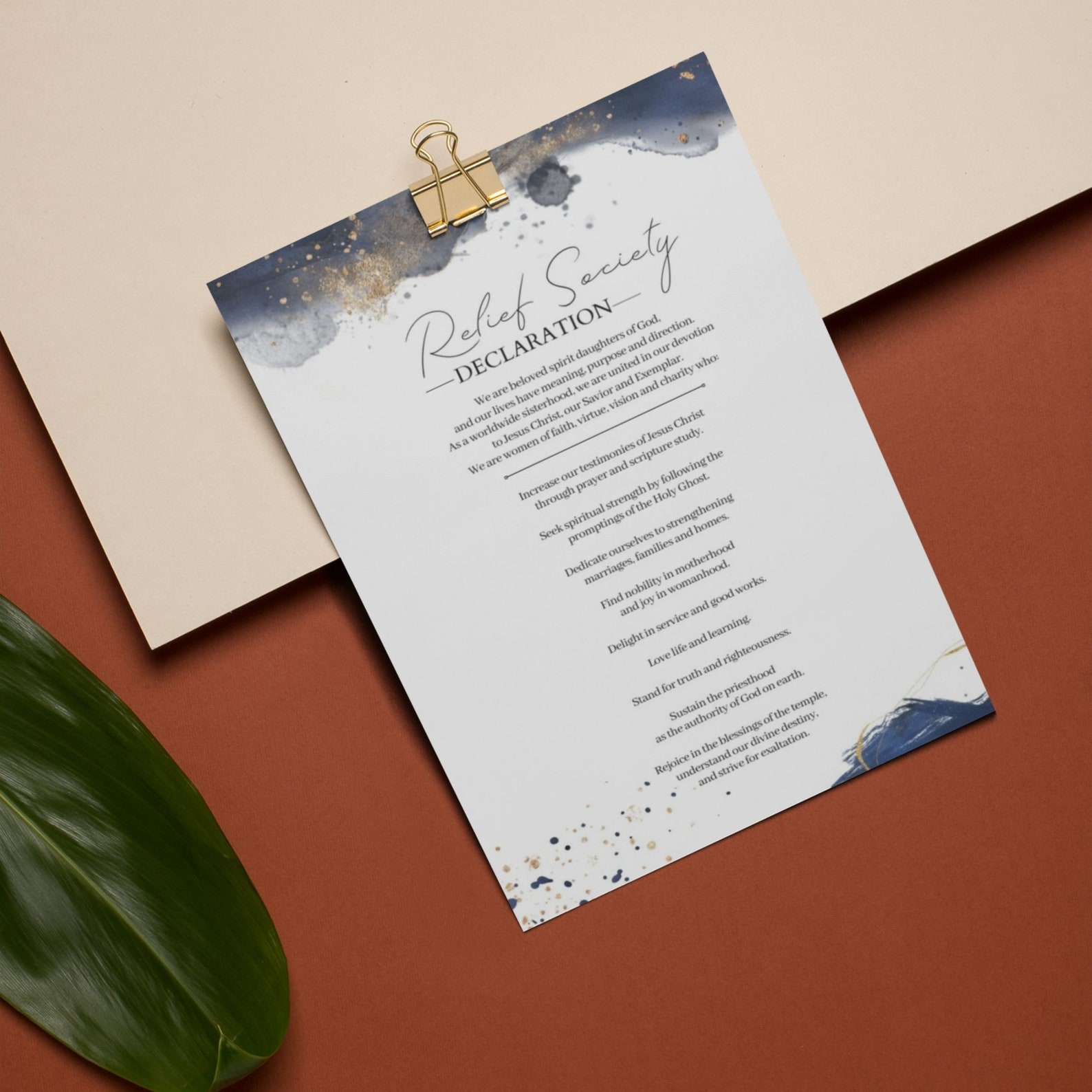 Relief Society Declaration Digital Print LDS Blue Indigo and | Etsy