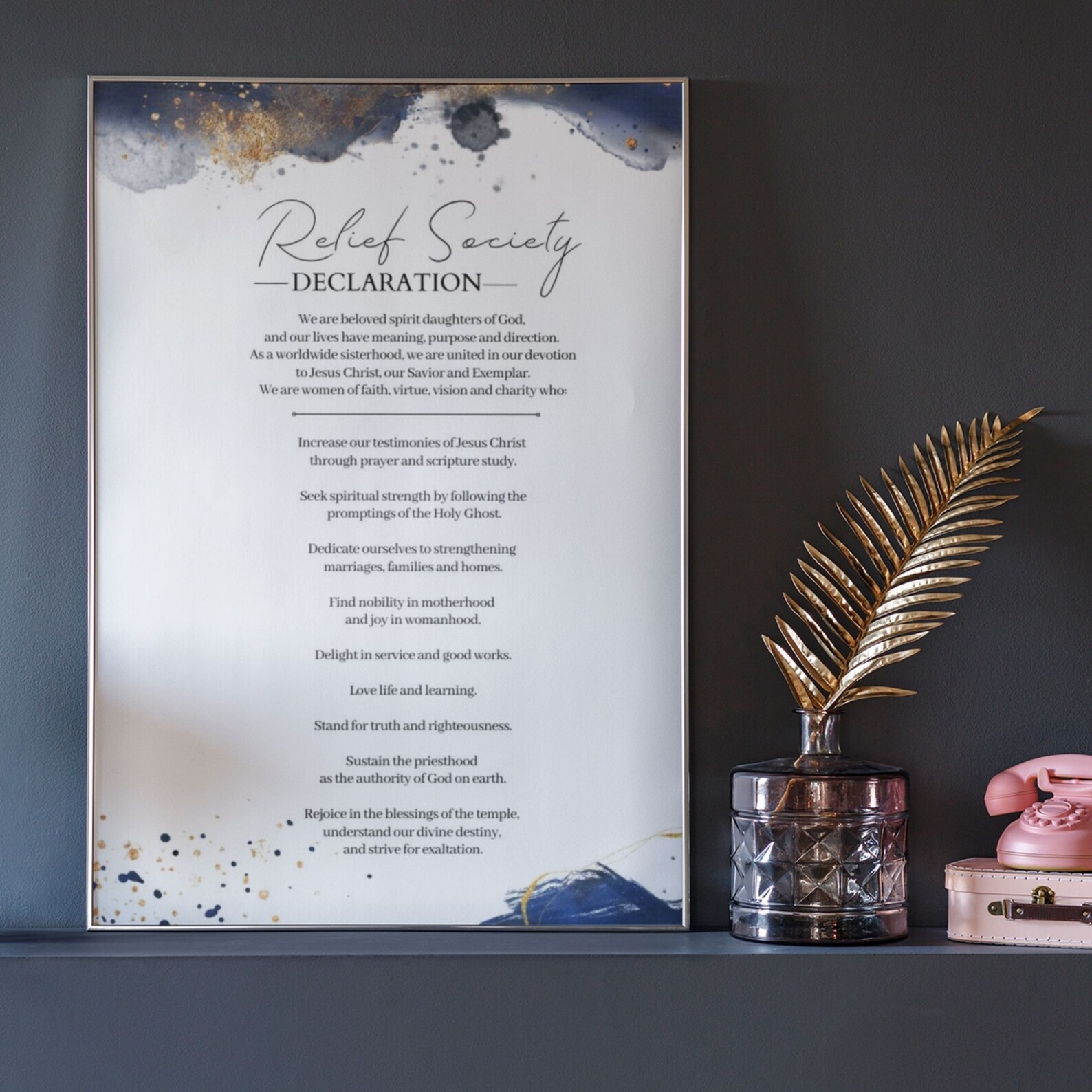 Relief Society Declaration Digital Print LDS Blue Indigo and | Etsy
