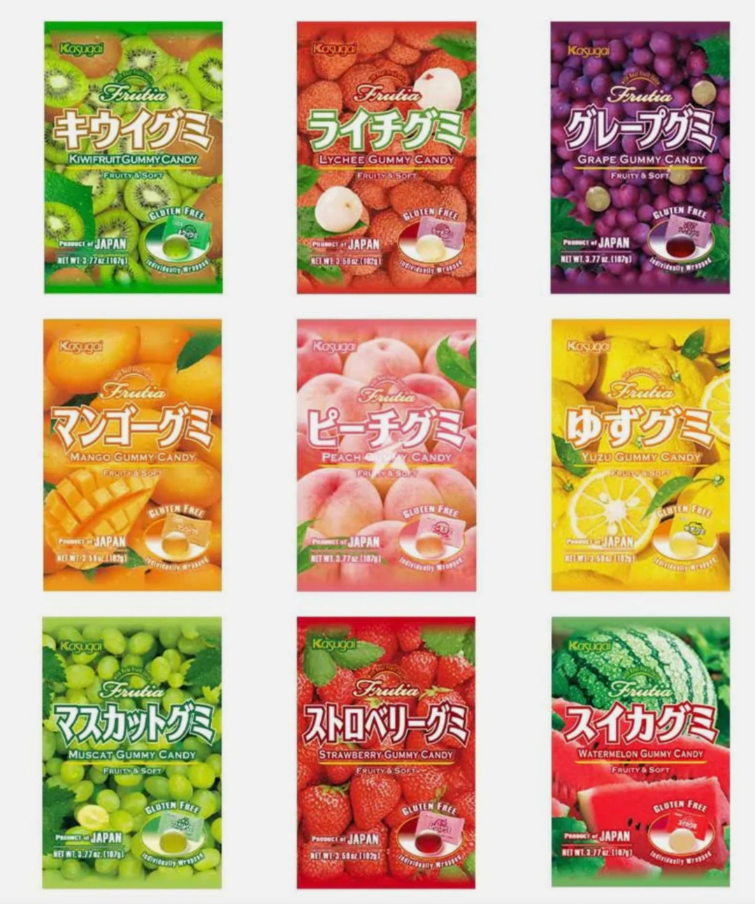Kasugai Japanese Gummy Candy One 1 Pack 9 Flavors Choice Available Etsy