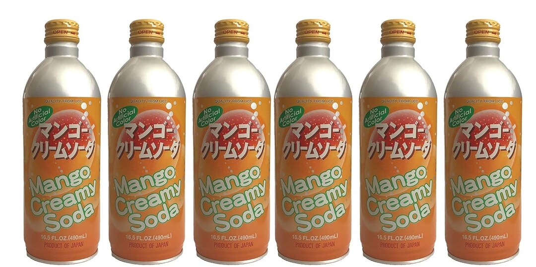 UCC Japanese Tasty Mango Creamy Soda, Sweet and Refreshing, 16.6 Fl Oz