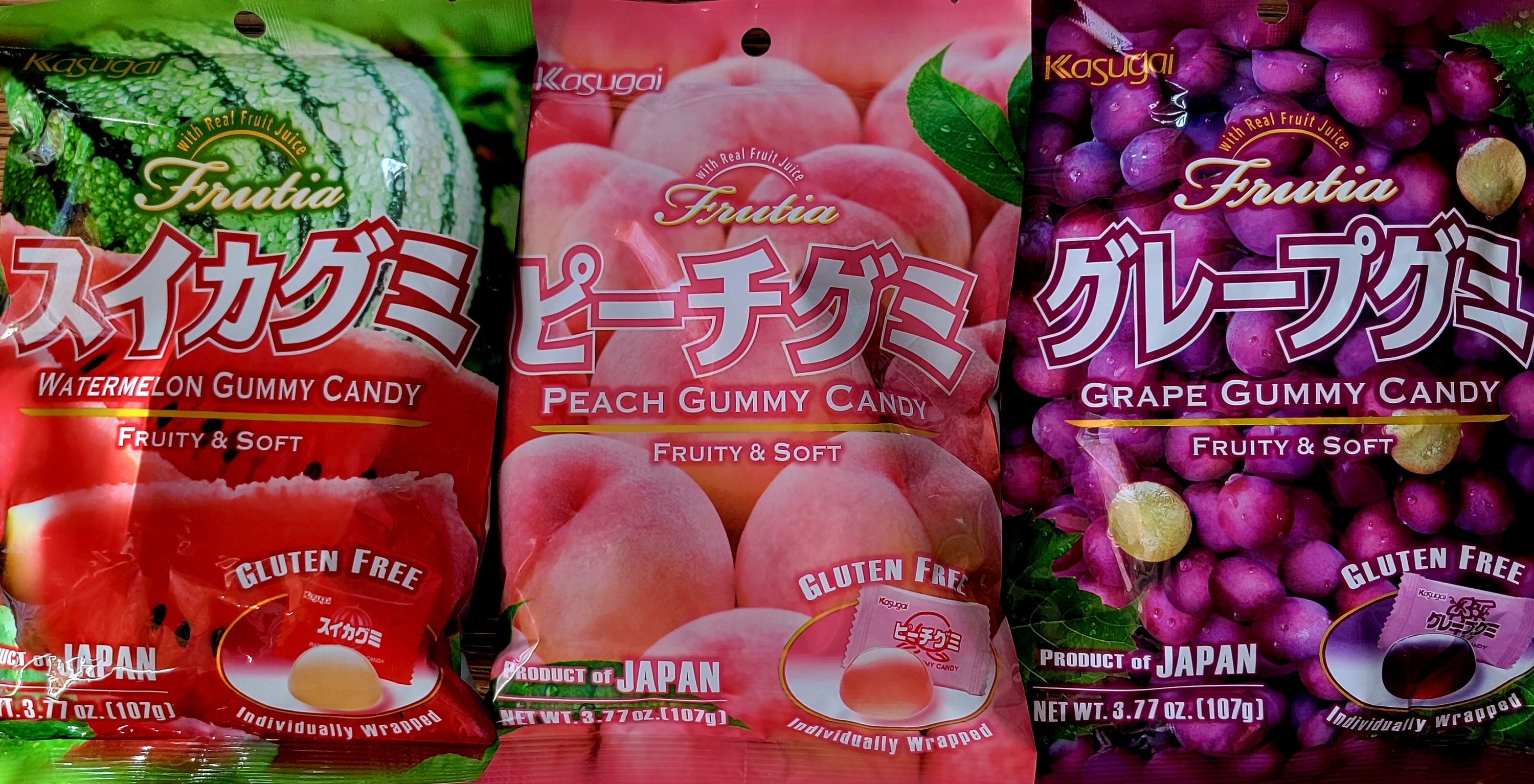Japanese Fruit Gummy Tripak3 Pk Sampler Peach Watermelon Etsy