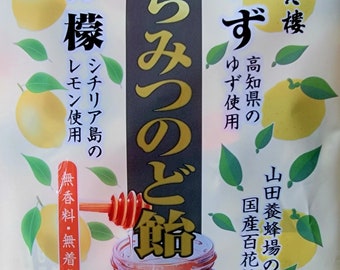 Eitaro Hachimitsu Nodo Ame (bonbons pour la gorge au miel et au miel Yuzu) 66g