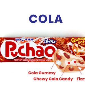UHA Puccho Puchao Chewy Candy - Japanese Soft Candy In Cola, Ramune, Grape, Melon & Mango Flavors