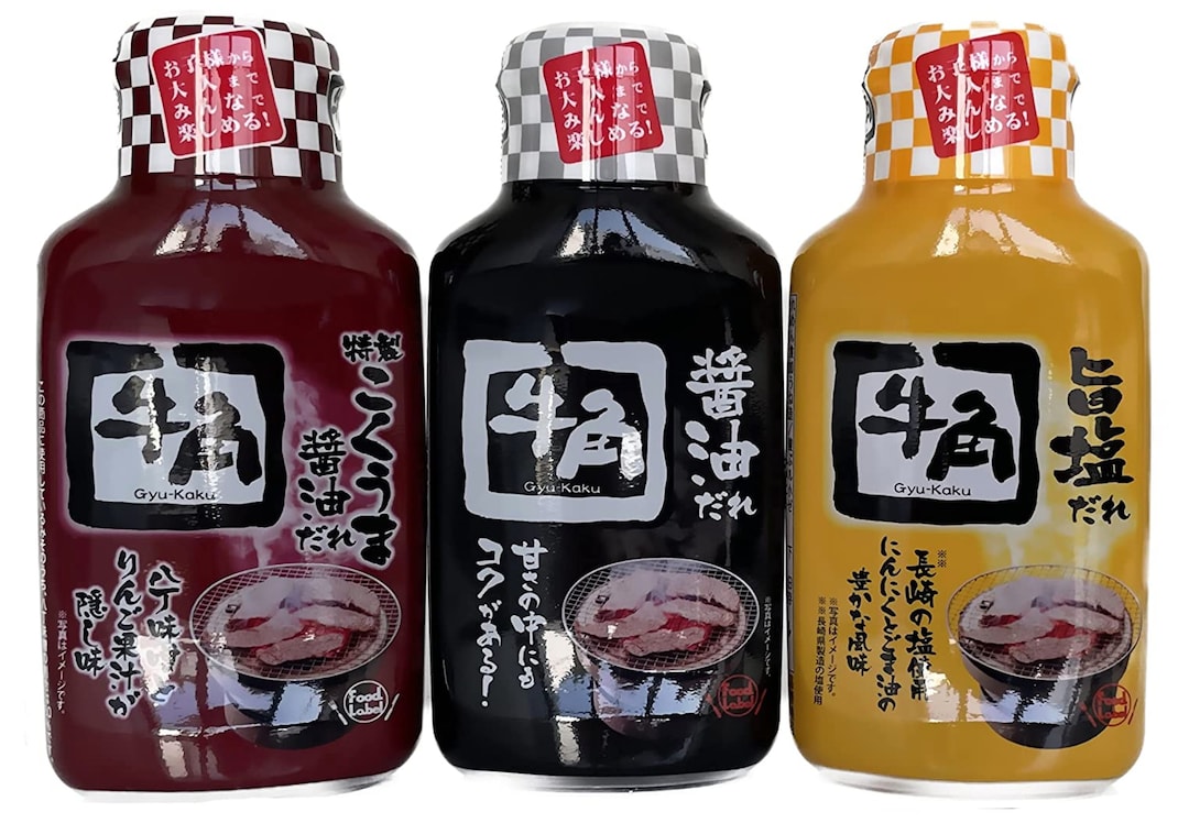 Gyukaku Authentic Japanese Yakiniku BBQ Sauce 牛角日式燒肉醬 3 Variety Pack Uma Shio Kokuuma Shoyu