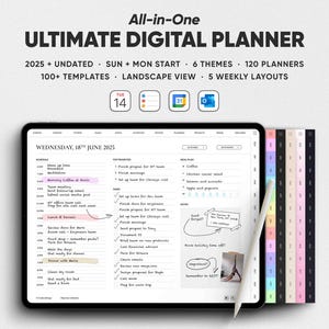 Ultimate 2025 Digital Planner Bundle, Daily Planner, Weekly Planner, Monthly Planner, 2025 Digital Planner, Goodnotes Planner, iPad Planner