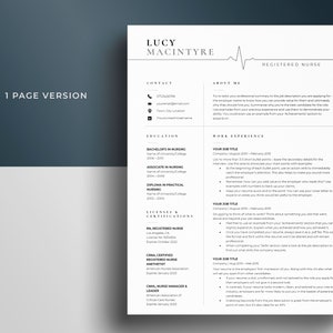 New Grad Nurse Resume Template, Nursing CV, Registered Nurse Resume for Word and Pages, RN Resume, Student Nurse Resume, Nurse Practitioner image 2