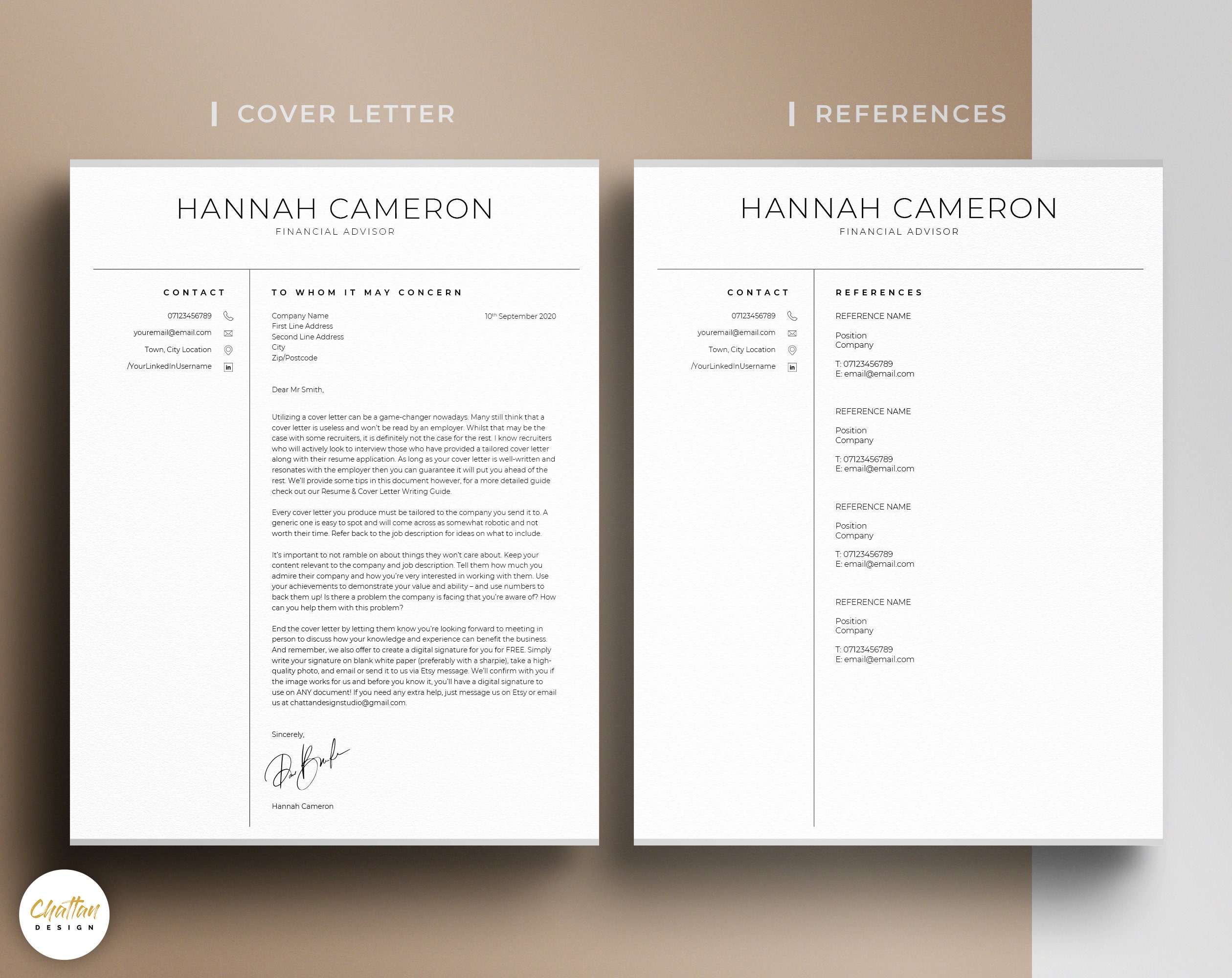 Professional & Clean Resume Template for Ms Word, Apple Pages and ...