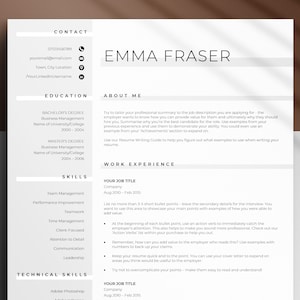 Modern & Creative Resume Template for Ms Word, Professional and Minimalist Cv Template, Clean and Simple Resume Templates, Modern Resume Mac