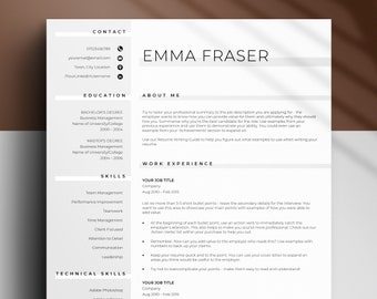 Modern & Creative Resume Template for Ms Word, Professional and Minimalist Cv Template, Clean and Simple Resume Templates, Modern Resume Mac