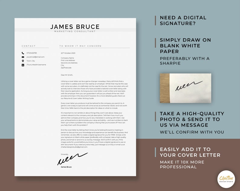 Resume Template for Word /& Pages Instant Download Professional Resume One and Two Page Cover Letter Template Marketing Resume